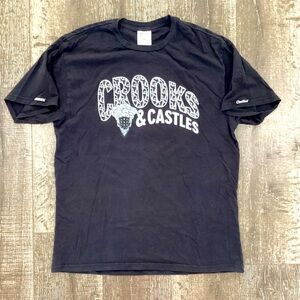 Crooks & Castles Medusa T-Shirt Men's Large L Black Streetwear Logo Tee